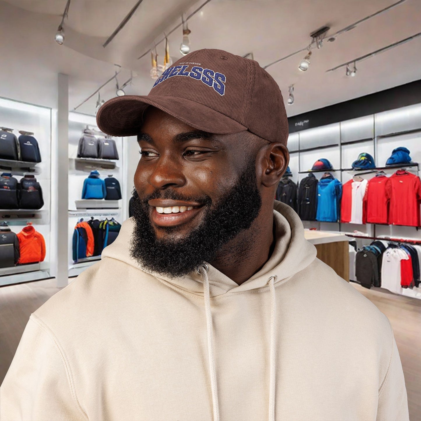 Casquette en velours côtelé et brodé - 'CHELSSS' Chelsea
