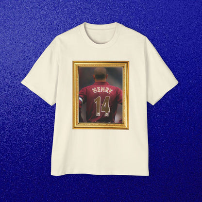 T-Shirt Mixte Oversized - Thierry Henry Legend (Arsenal, Gold Frame)