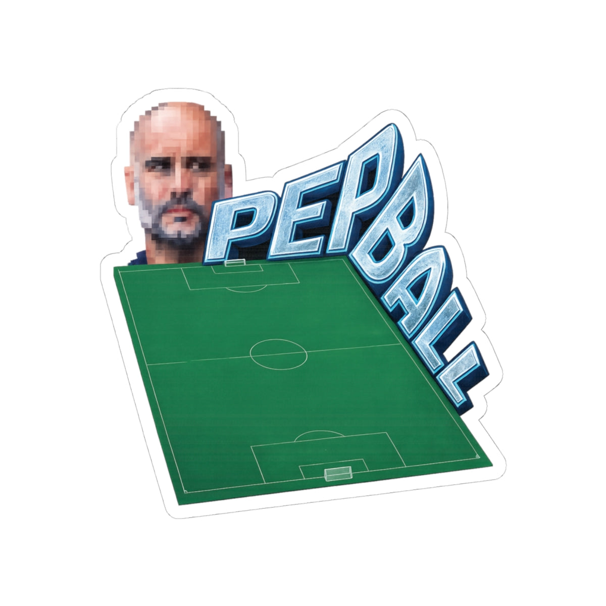 Football Sticker — "Pep Ball" Guardiola (Manchester City)