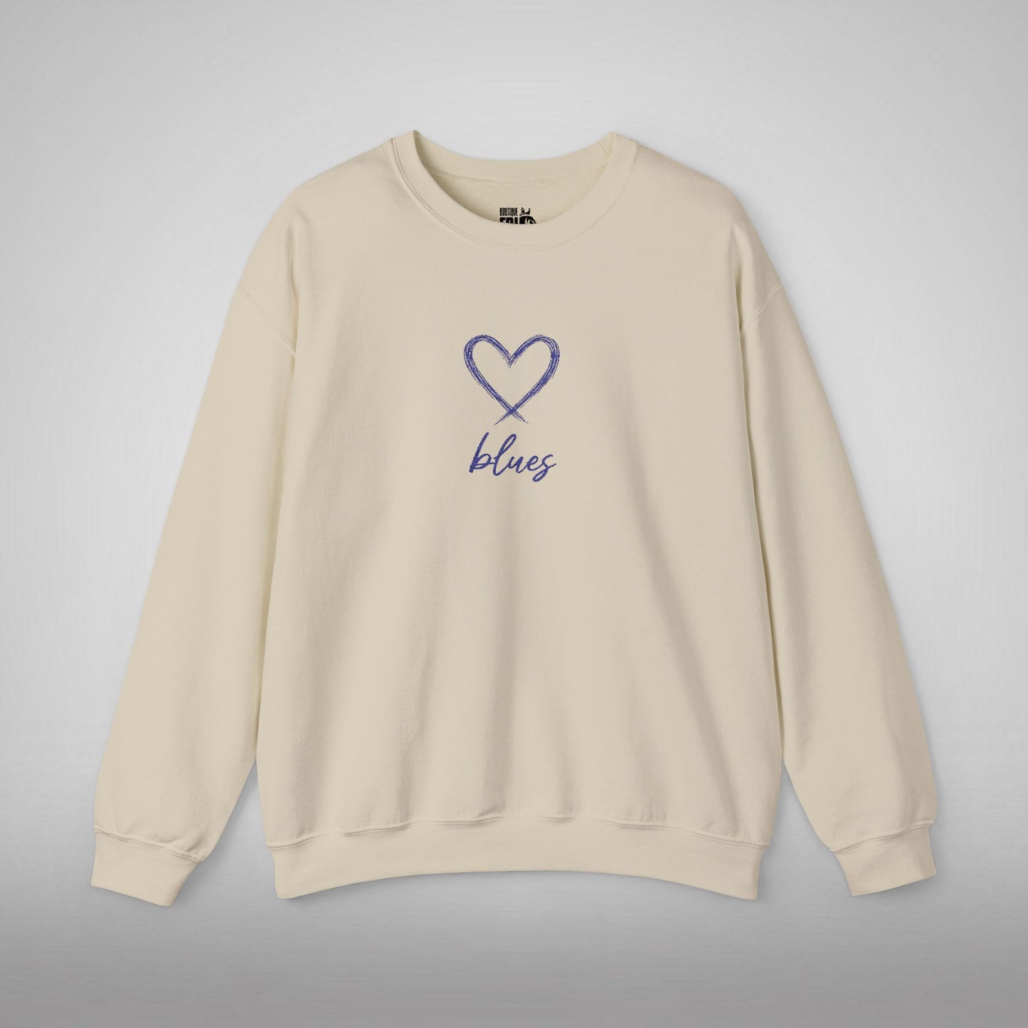 Pull Mixte Brodé - Cœur de Blues (Chelsea)