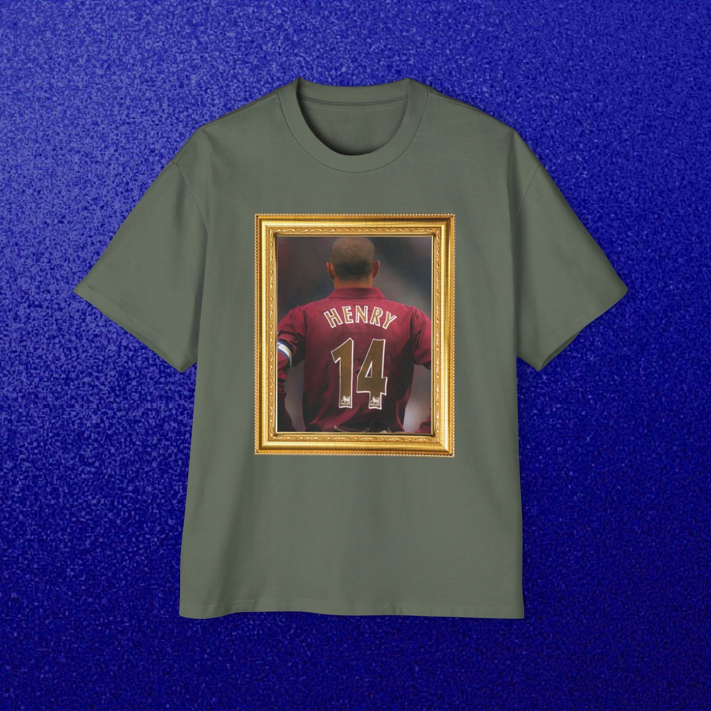 T-Shirt Mixte Oversized - Thierry Henry Legend (Arsenal, Gold Frame)