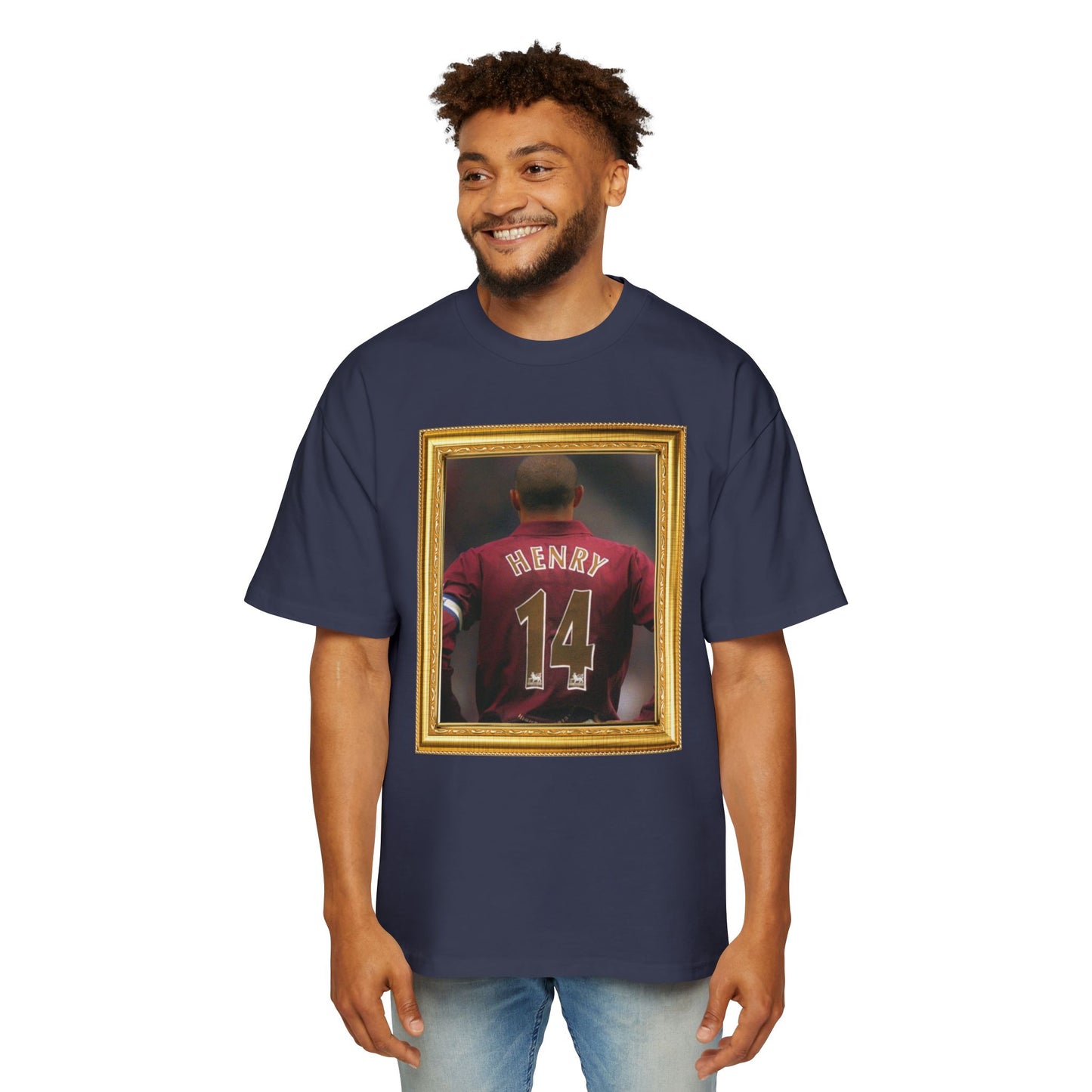 T-Shirt Mixte Oversized - Thierry Henry Legend (Arsenal, Gold Frame)