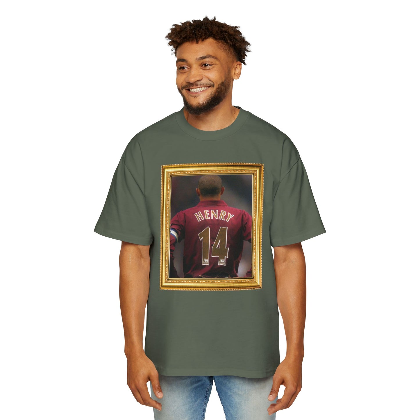 T-Shirt Mixte Oversized - Thierry Henry Legend (Arsenal, Gold Frame)