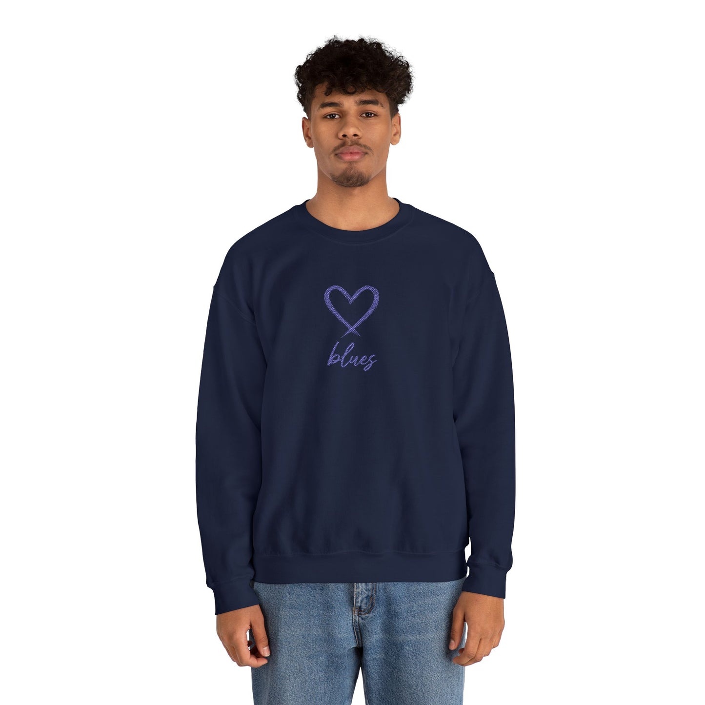 Pull Mixte Brodé - Cœur de Blues (Chelsea)