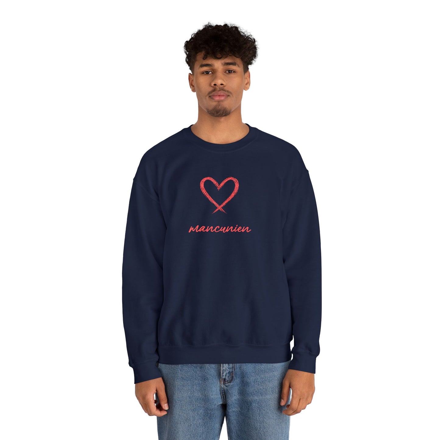Pull Mixte Brodé - Cœur de Mancunien (Manchester United)