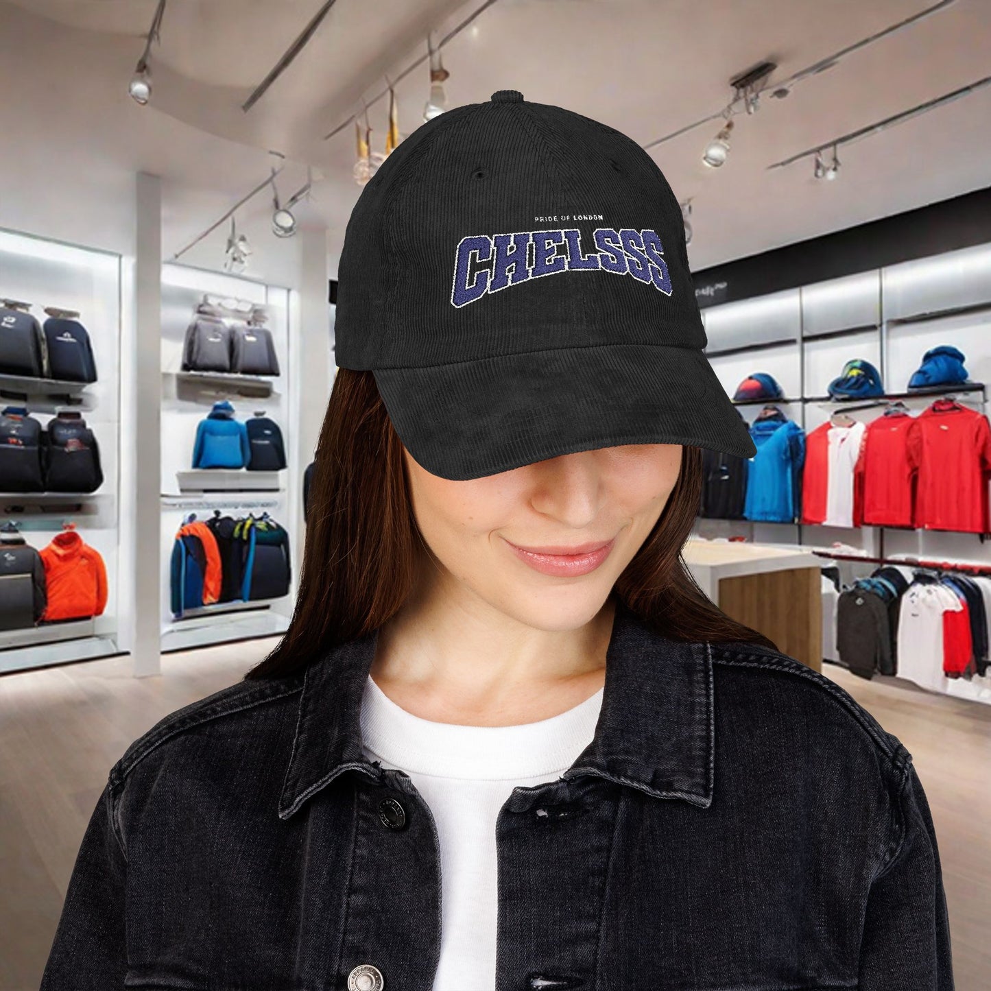 Casquette en velours côtelé et brodé - 'CHELSSS' Chelsea