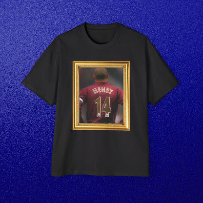 T-Shirt Mixte Oversized - Thierry Henry Legend (Arsenal, Gold Frame)