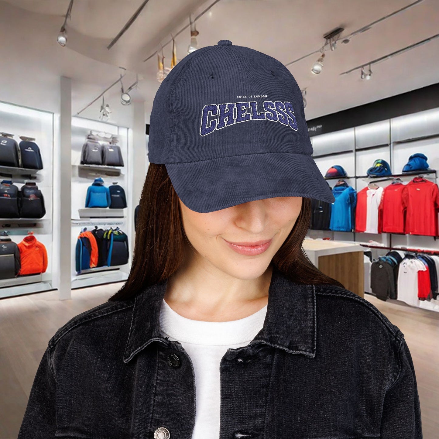 Casquette en velours côtelé et brodé - 'CHELSSS' Chelsea