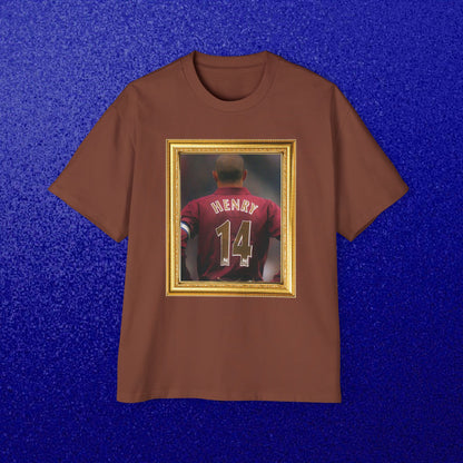 T-Shirt Mixte Oversized - Thierry Henry Legend (Arsenal, Gold Frame)