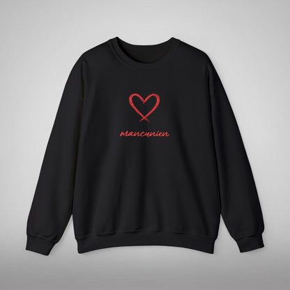 Pull Mixte Brodé - Cœur de Mancunien (Manchester United)