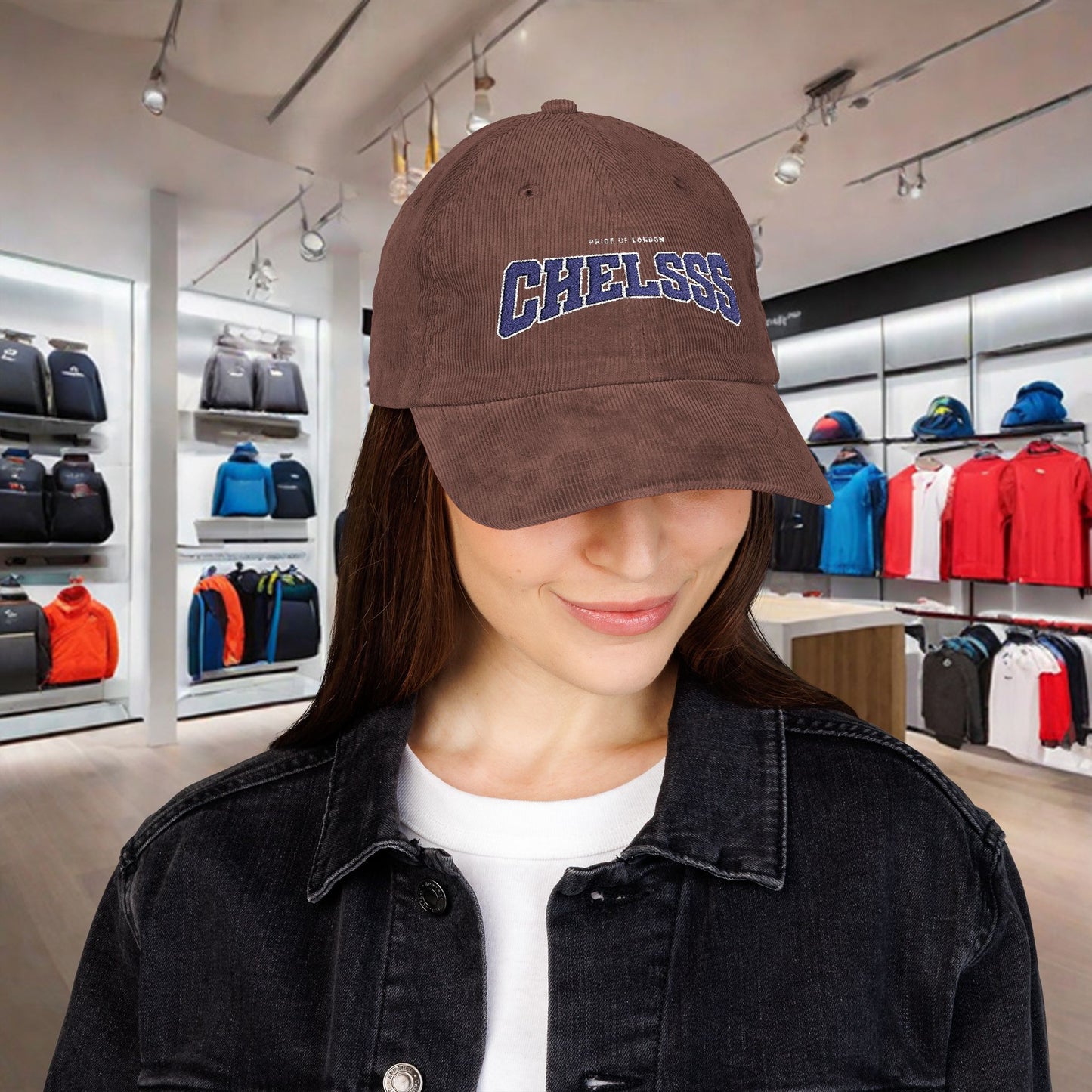 Casquette en velours côtelé et brodé - 'CHELSSS' Chelsea