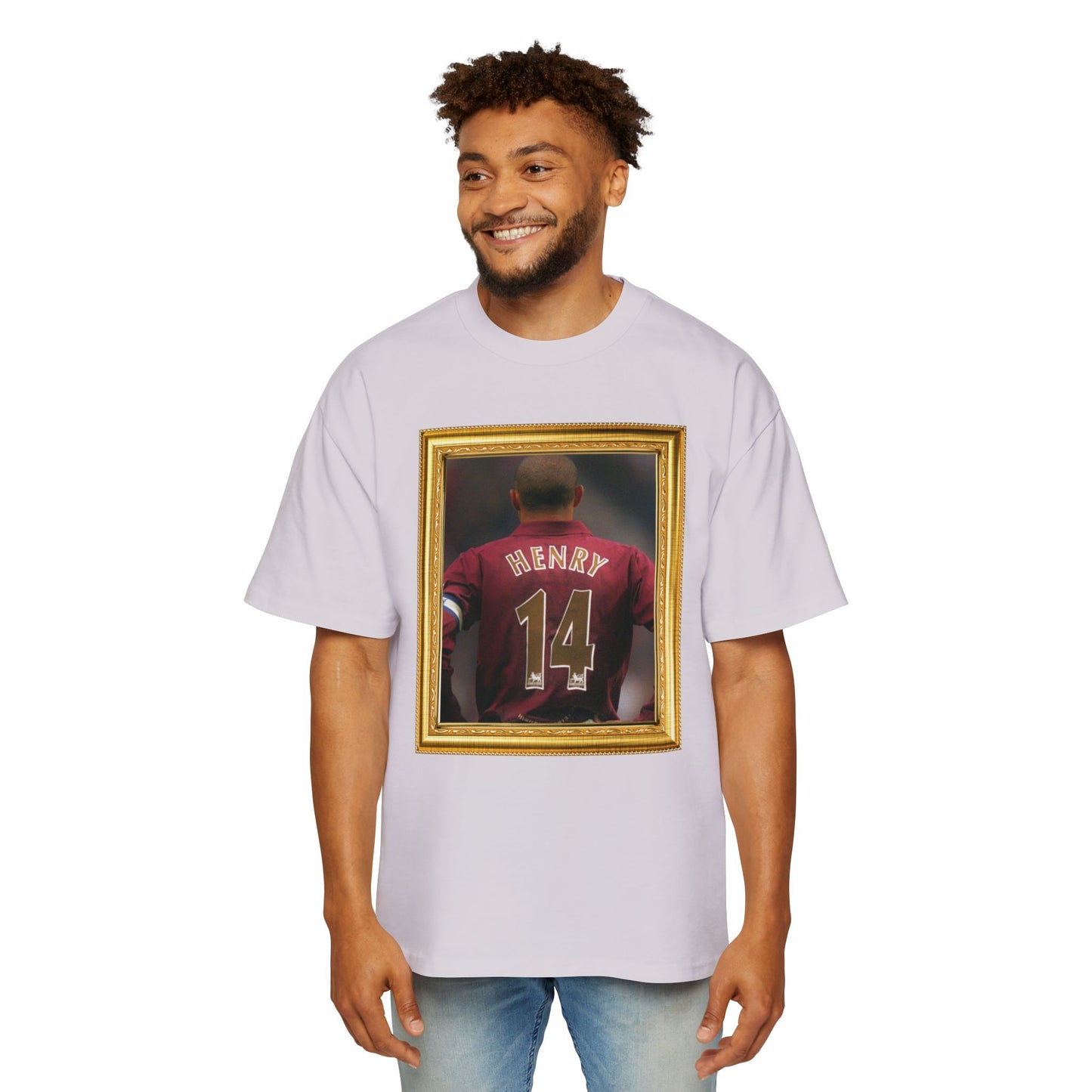 T-Shirt Mixte Oversized - Thierry Henry Legend (Arsenal, Gold Frame)
