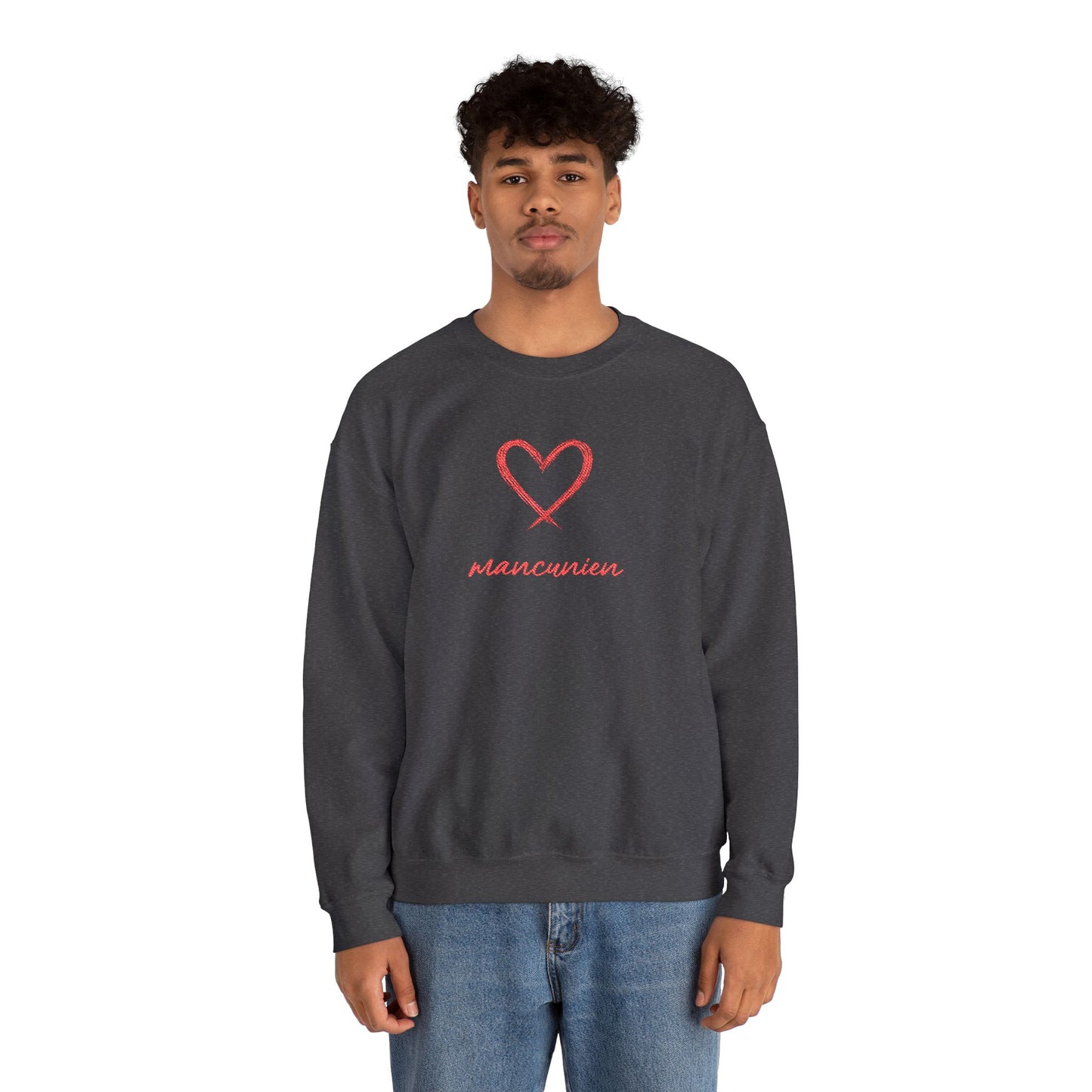 Pull Mixte Brodé - Cœur de Mancunien (Manchester United)