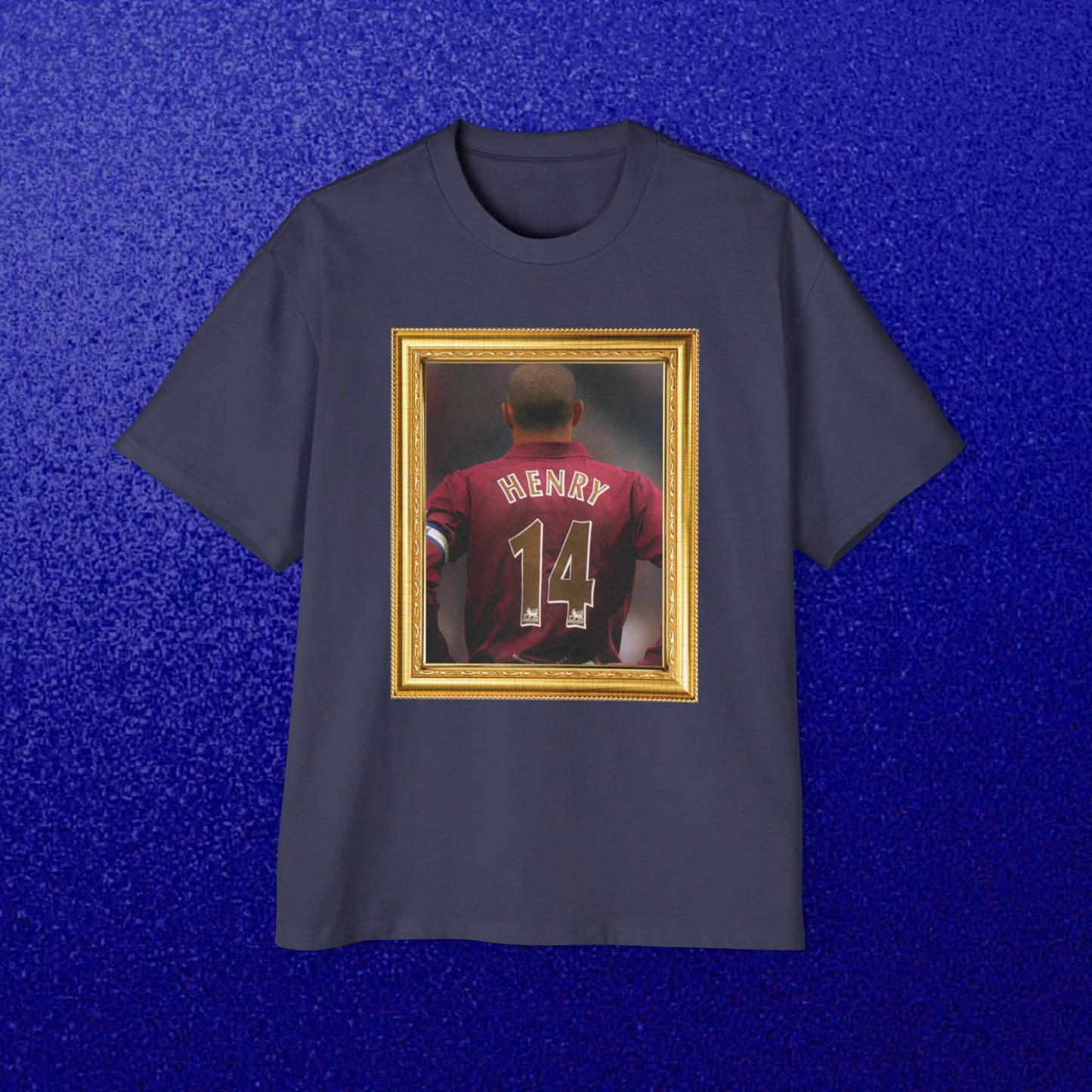 T-Shirt Mixte Oversized - Thierry Henry Legend (Arsenal, Gold Frame)
