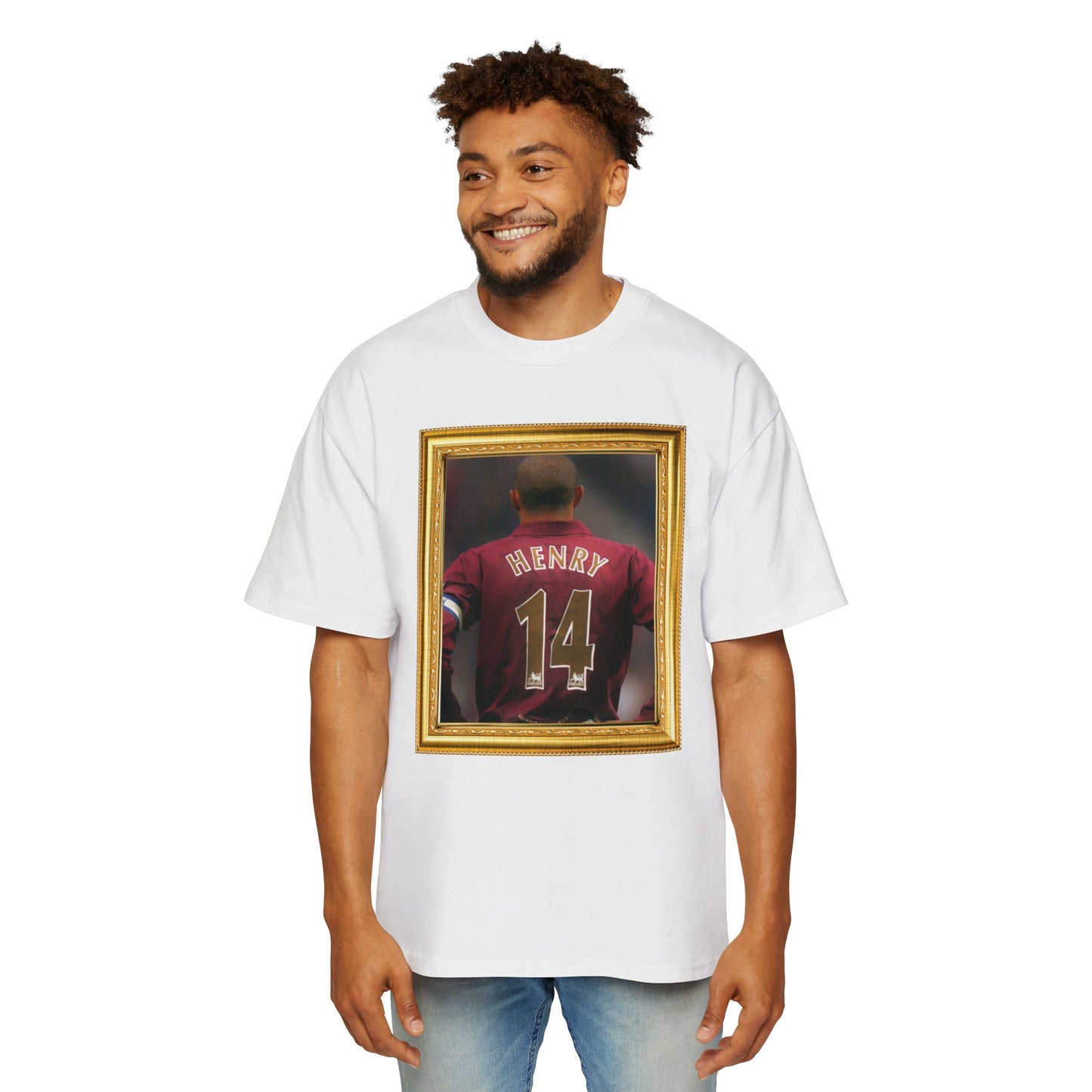T-Shirt Mixte Oversized - Thierry Henry Legend (Arsenal, Gold Frame)
