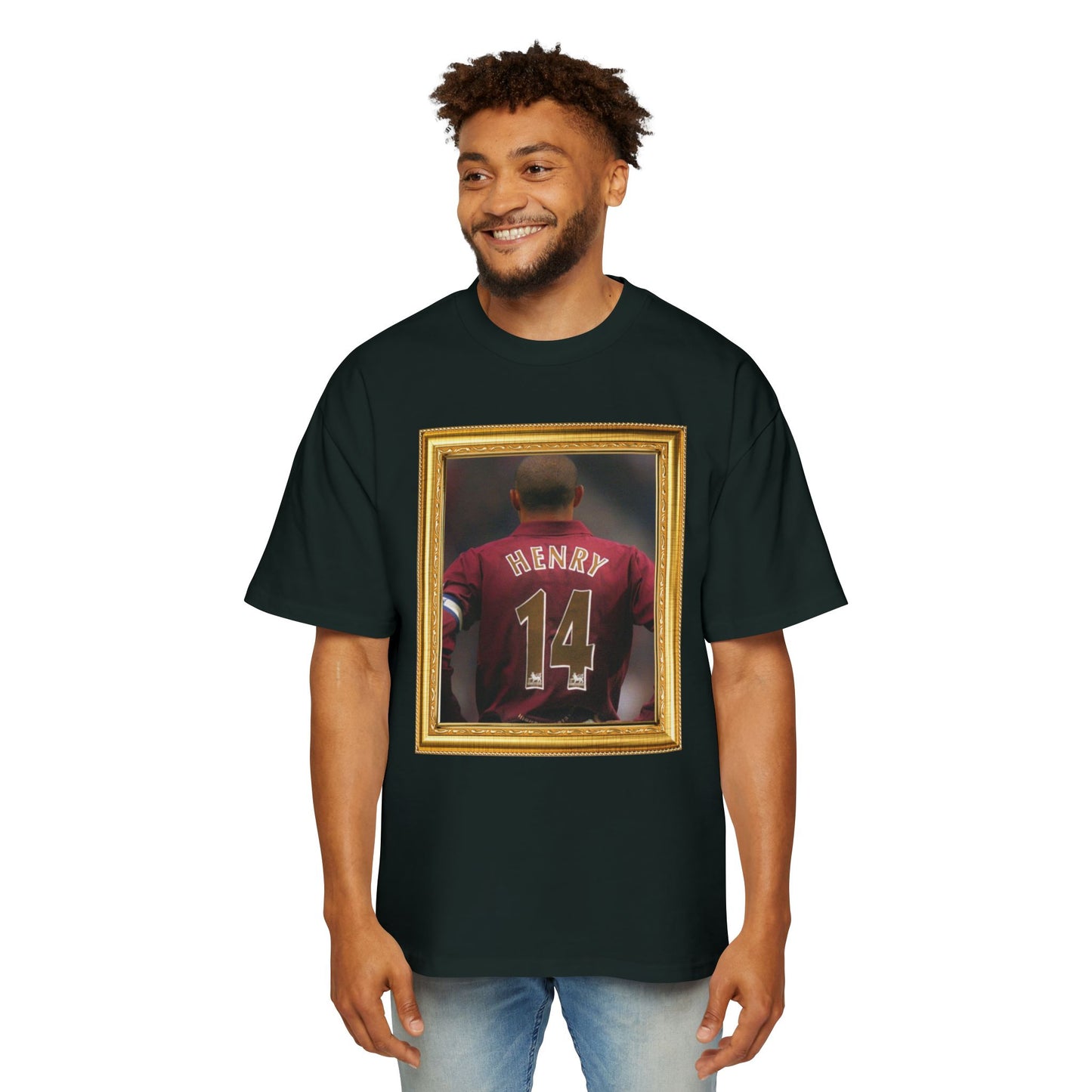T-Shirt Mixte Oversized - Thierry Henry Legend (Arsenal, Gold Frame)