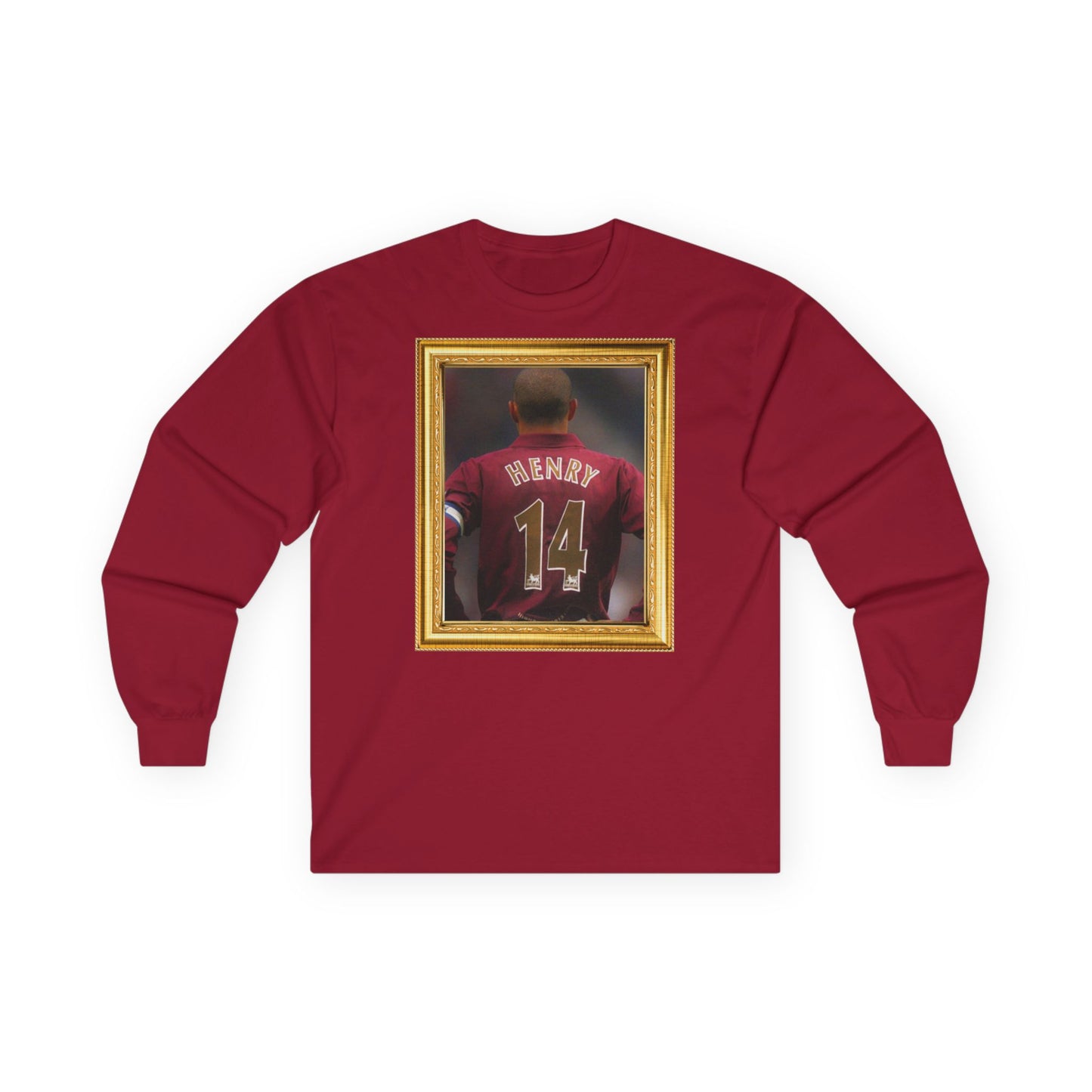 T-Shirt Manches Longues Mixte - Thierry Henry Legend (Arsenal, Gold Frame)