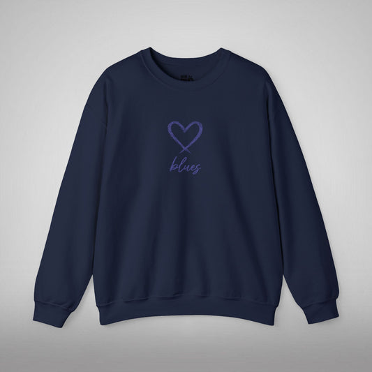 Embroidered Unisex Sweatshirt - Heart of Blues (Chelsea)