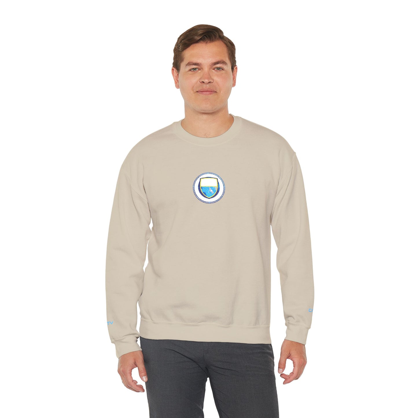 Unisex sweater with embroidered design - Man City