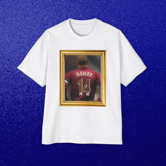 T-Shirt Mixte Oversized - Thierry Henry Legend (Arsenal, Gold Frame)