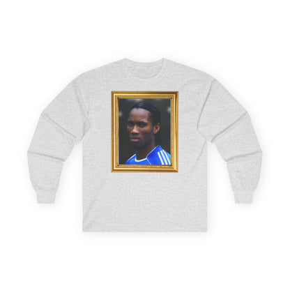 T-Shirt Manches Longues Mixte - Didier Drogba Legend (Chelsea, Gold Frame)
