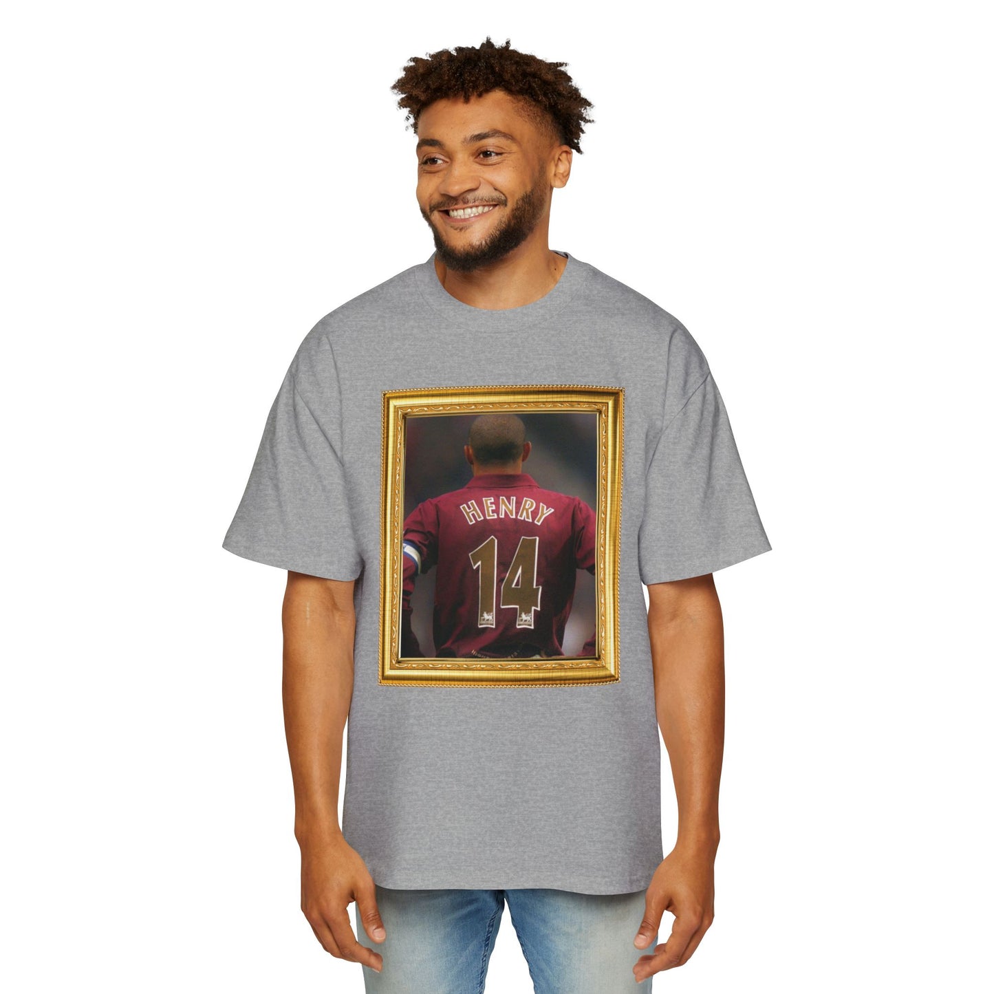 T-Shirt Mixte Oversized - Thierry Henry Legend (Arsenal, Gold Frame)